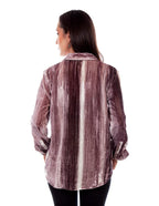 VELVET BUTTON DOWN FRENCH CUFFS BLOU