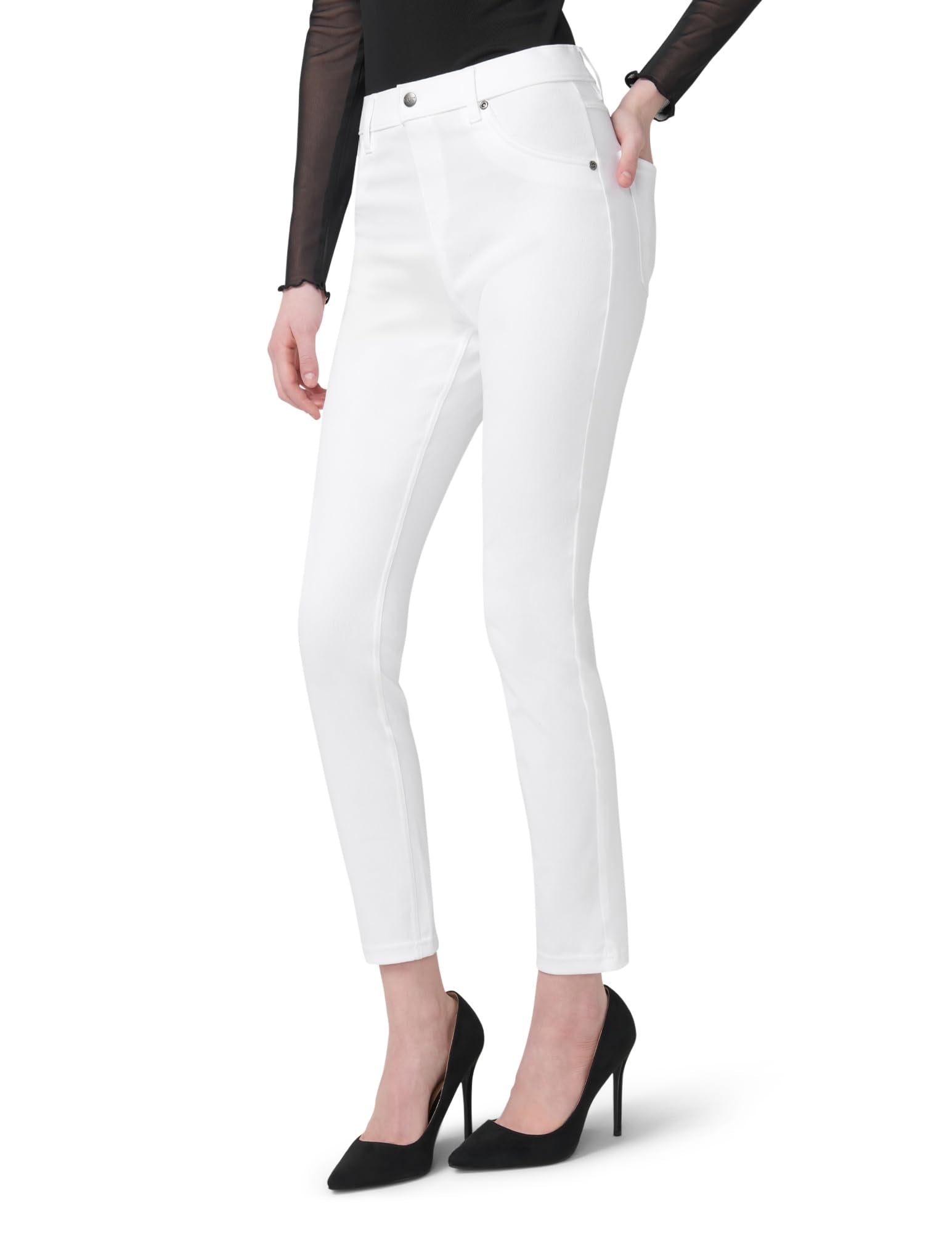HUE Women's Ultra Soft High Waist Denim Leggings, White, Small