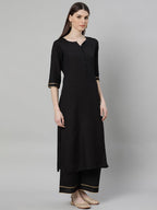 Libas WomenS Cotton Kurta Sets (6925_Black
