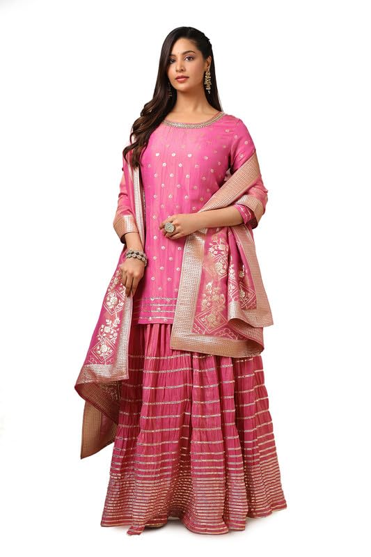 Soch Women Tissue Zari Woven Suit Set with Cutdana