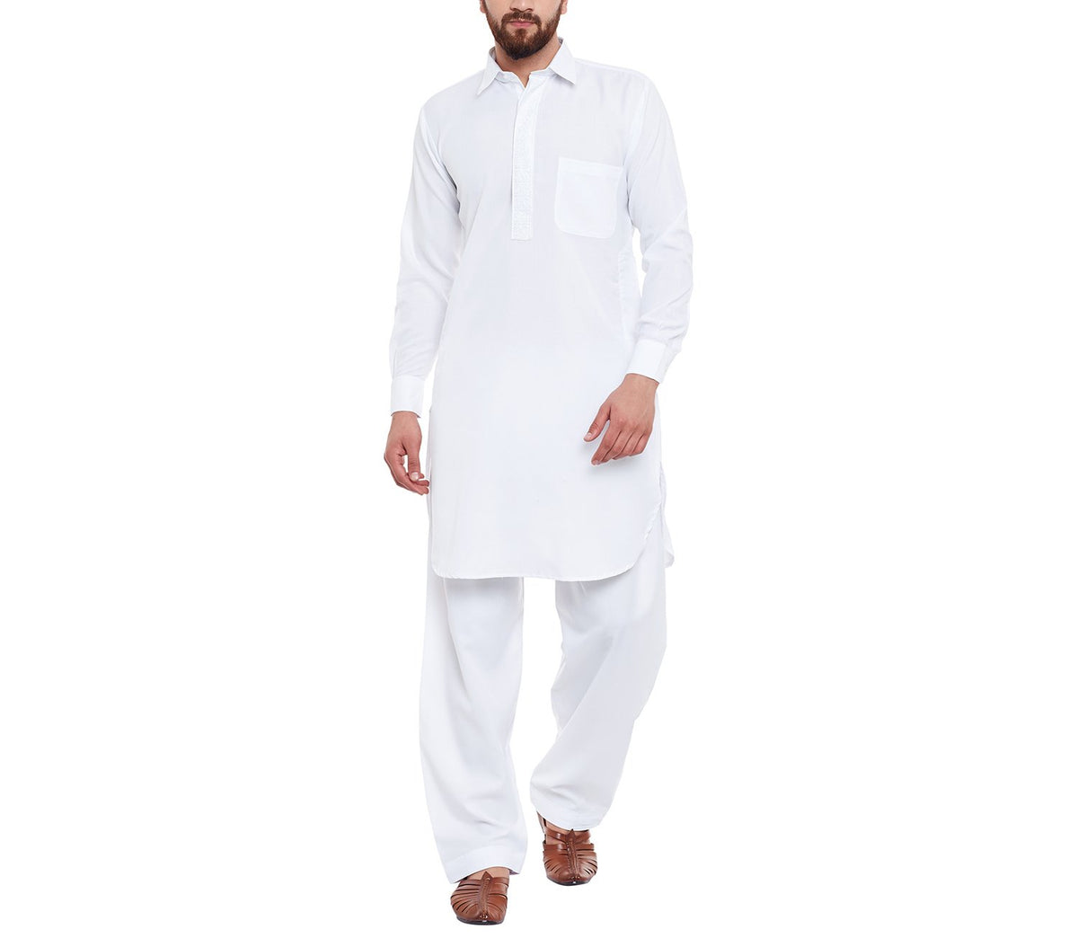 SOJANYA (Since 1958 Mens Classic White Cotton Blend Pathani Kurta Salwar