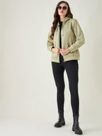 PIVL Women Solid Hooded Jacket For Winter