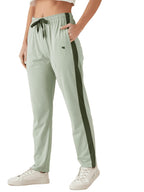 Modeve Striped Women Green Track Pant