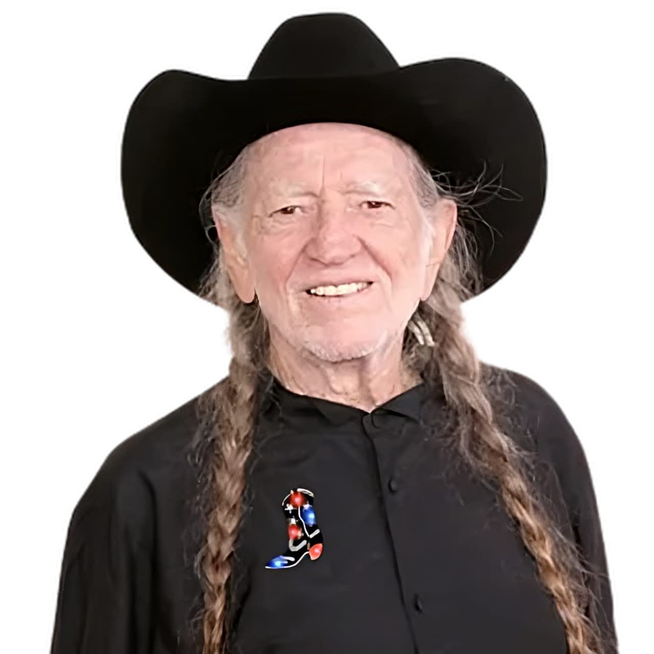 Black Cowboy Boot Flashing Body Light Lapel Pins by Blinkee