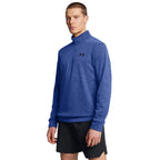 Under Armour Men's Armour Fleece Twist Quarter Zip, (432) Tech Blue / / Black, Large