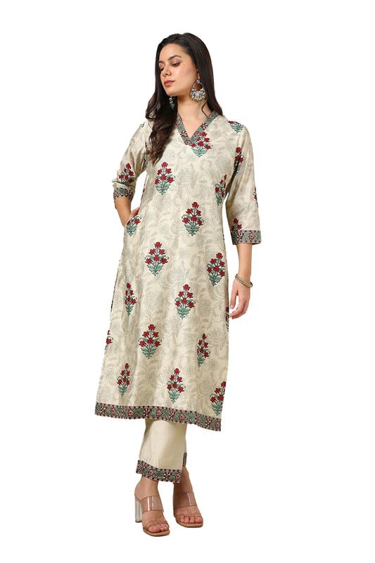 Soch Women Chanderi Blend Floral Print Kurta Set