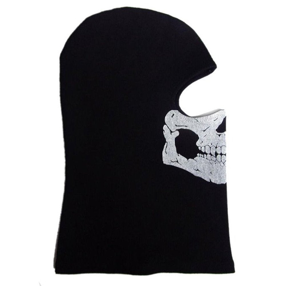 Nuoxinus Black Balaclava Ghosts Skull Full Face Mask for Cosplay Party Halloween Outdoor Motorcycle Bike Cycling Skateboard Hiki