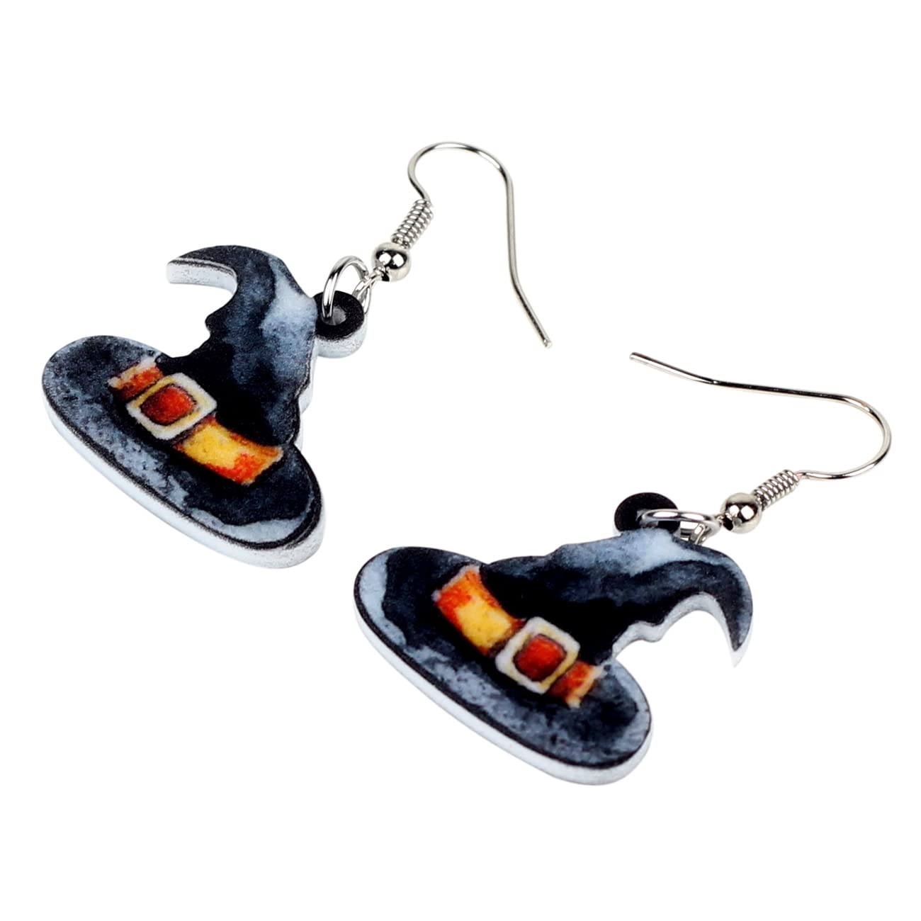 NEWEI Cute Acrylic Halloween Witch Pumpkin Earrings Big Long Dangle Drop For Women Festival Jewelry Gifts Charm