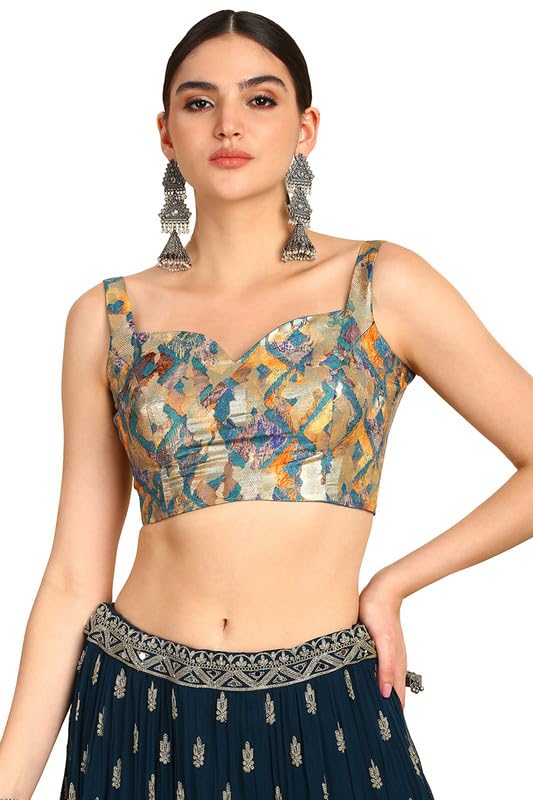 Soch Women Sweetheart Neck Art Silk Padded Blouse