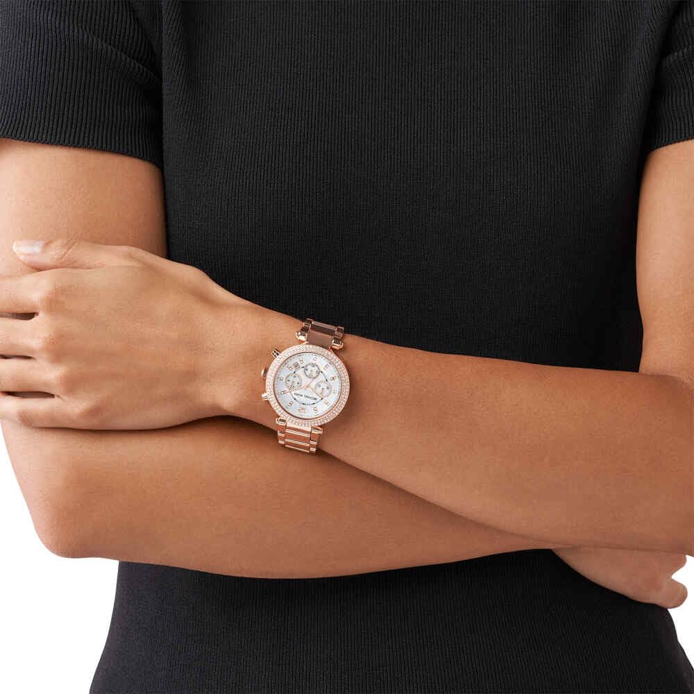 Michael Kors Parker Chronograph Rose Gold-Tone Stainless Steel Women's Watch (Model: MK5491)