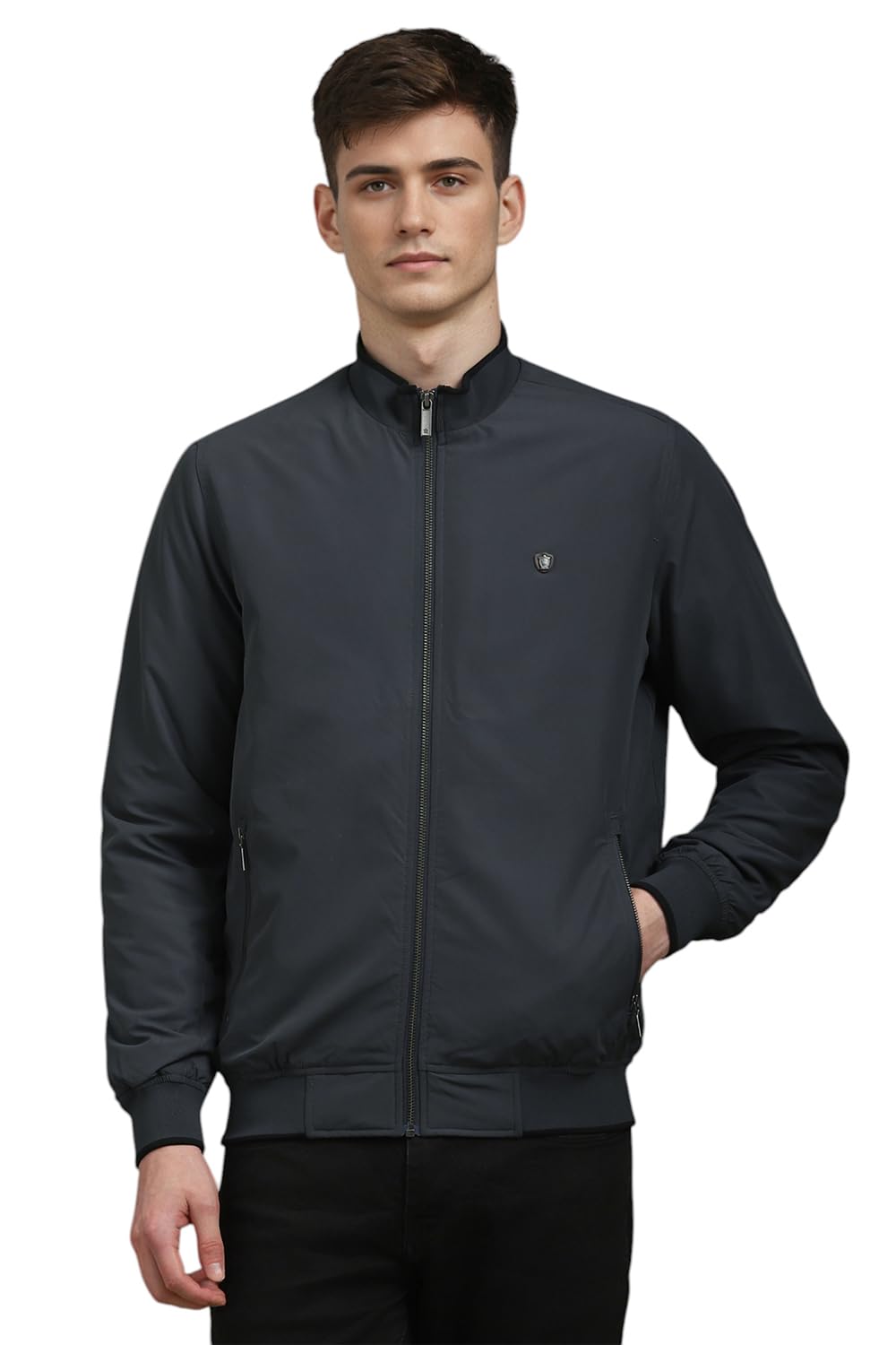 Men Formal Grey Solid Jackets