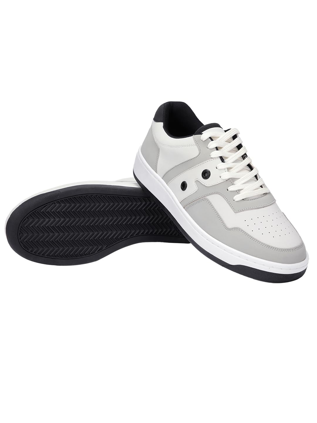 Bewakoof MenS Retromix Ice Walk Color Block Low-Top Sneakers 670992 White-Grey_Uk 8