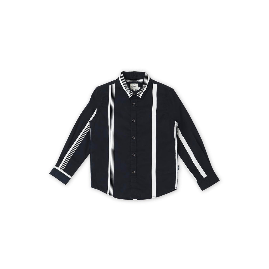 Pepe Jeans Boys Regular Fit Striped Shirts Navy