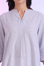 Aurelia Women'S Yarn Dyed Cotton Blend Straight Kurti