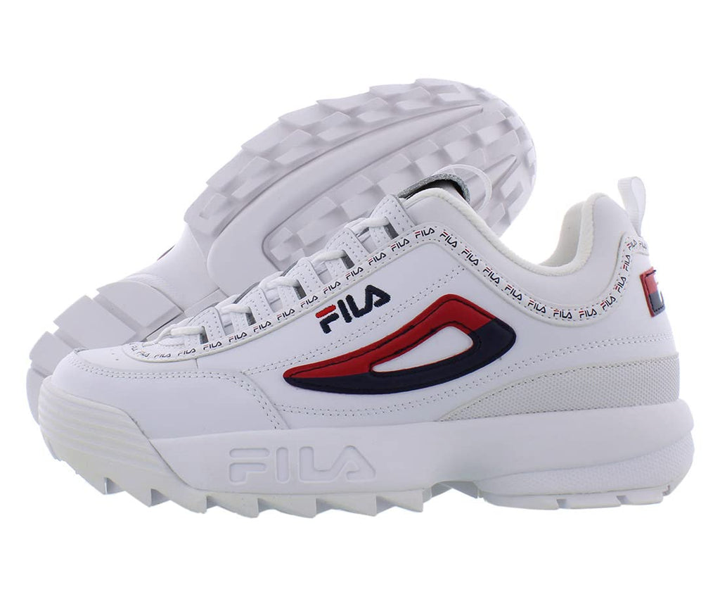 Fila Disruptor II Premium Repeat Mens Shoes Size 9.5, Color: White/Red/Navy