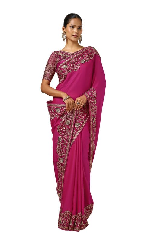 Soch Women Silk Blend Embroidered Saree with Sequins