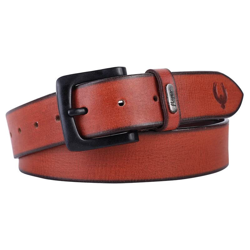 Flyer MenS Leather Belt (Formal/Casual) (Colour Tan) (Size 40) Buckle Adjustable Size Genuine Original Leather (Tan3763) 40