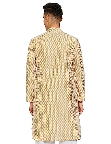 Be Active MenS Traditional Embroidered Lucknowi Full Sleeves Kurta || Cotton Kurta For Men || Men Kurta For Wedding || Kurta Fo
