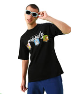 Bewakoof Official Tom & Jerry Merchandise MenS Graphic Printed Oversized Fit Half Sleeve Round Neck Cotton Jersey T-Shirt_ 60451