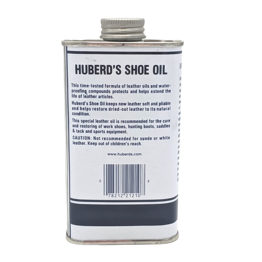 Huberds Shoe Oil - Leather Conditioner and waterproofer Since 1921. Easy Pour Formula waterproofs, softens, and Conditions Boots