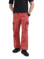 The Indian Garage Co Mens Baggy Textured Mid-Rise Cargo Pants