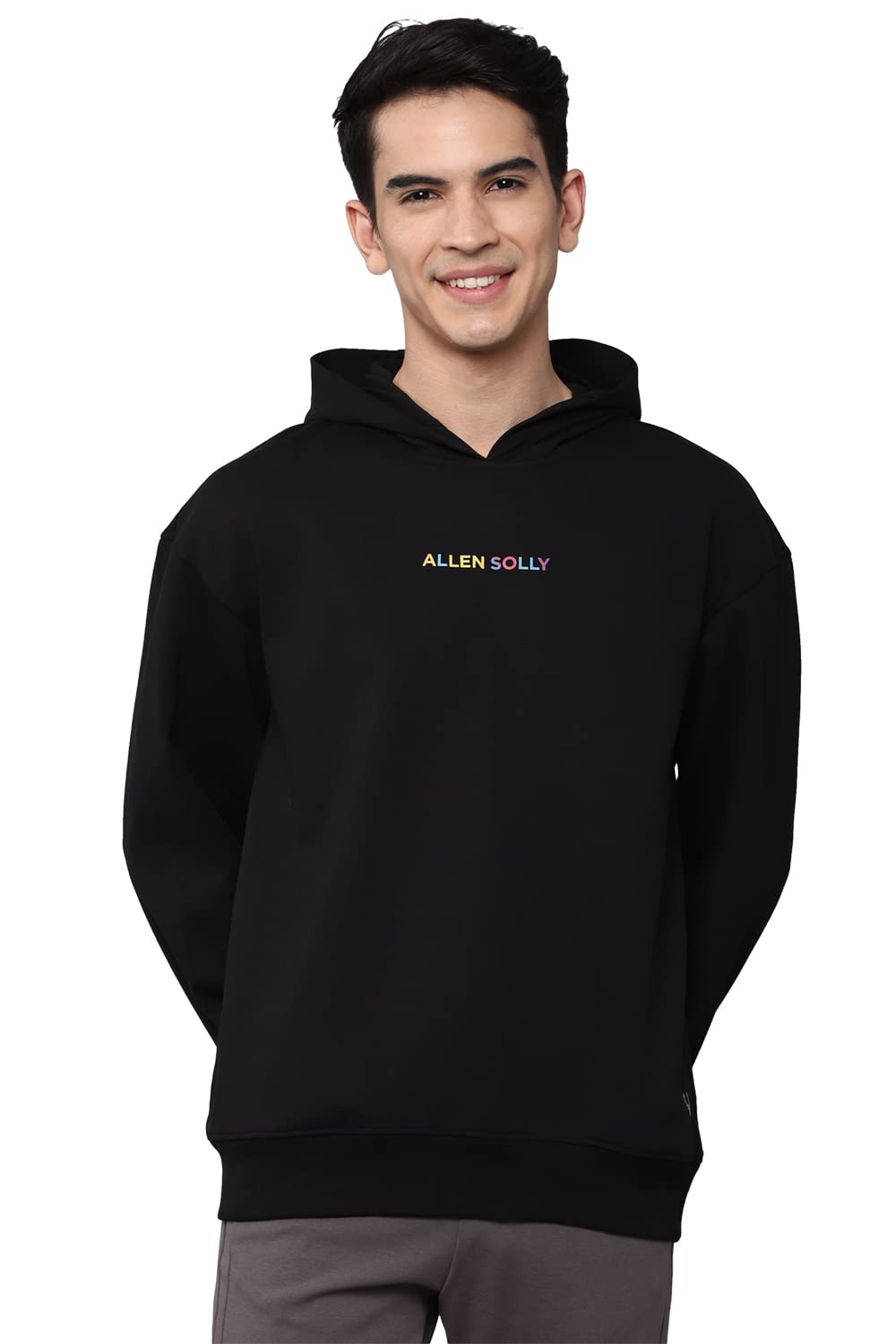 Allen Solly Men Solid Cotton Hooded T-Shirt