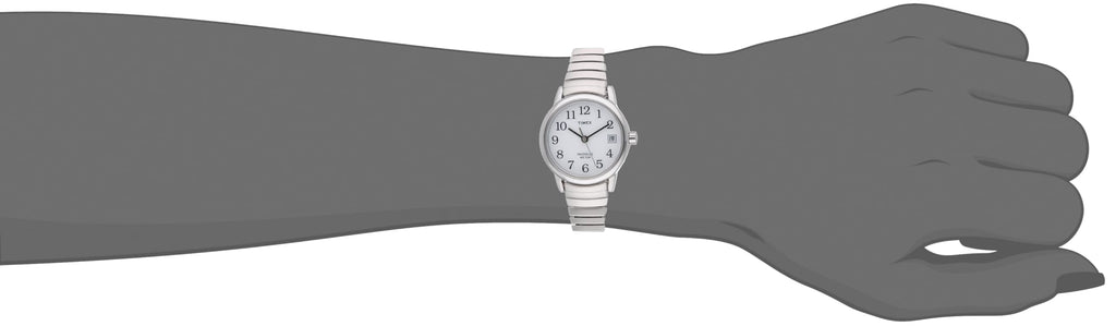 Timex Women's T2H371 Quartz Easy Reader Watch with White Dial Analogue Display and Silver Stainless Steel Bracelet Women's