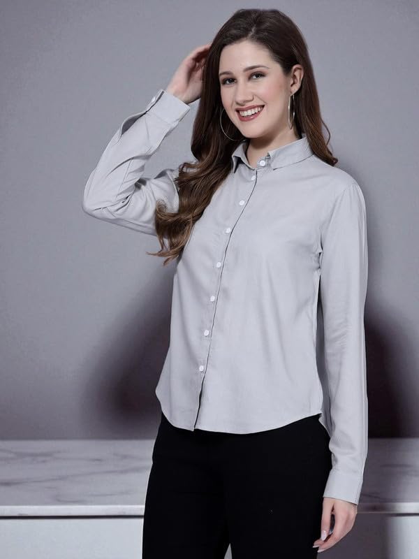 OOMPH! Formal Shirts for Women, Grey