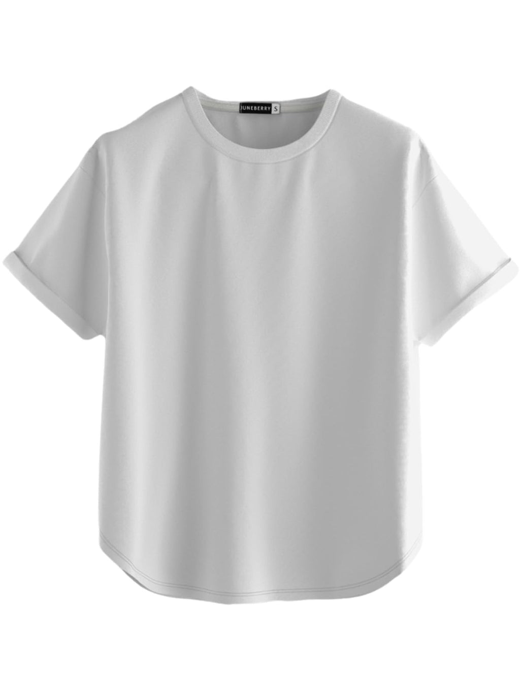 Juneberry Pure 100% Cotton Oversized Loose Baggy Fit Round Neck With Drop Shoulder Black & White & Cork Half Sleeves Boyfriend T