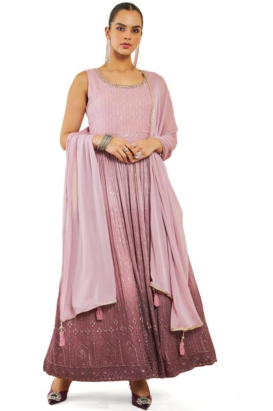 Soch Women Ombre Georgette Gown with Embroidery and Embellishments