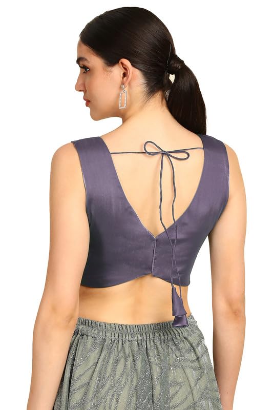Soch Womens Lavender V-Neck Princess Line Tissue Padded Blouse