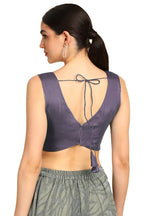 Soch Womens Lavender V-Neck Princess Line Tissue Padded Blouse