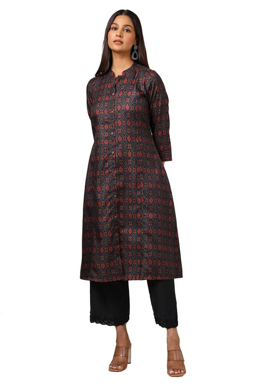 Soch Women Linen Blend Ikat Print Kurta