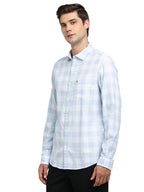 Turtle Men 100% Cotton Slim Fit Light Blue Casual Shirt