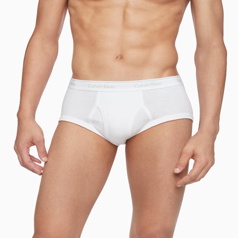 Calvin Klein Men's Cotton Classics 4-Pack Brief, 4 White, M