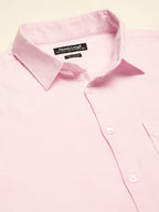 Dennis Lingo MenS Cotton Solid Slim Fit Casual Shirt With Pocket, Roll Up Full Sleeve Shirt For Formal & Casual Wear (C615_Pink
