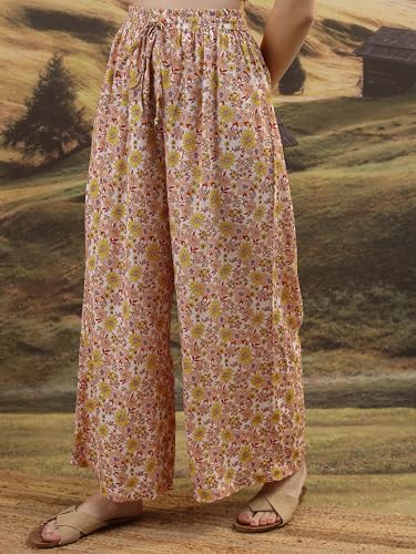 Ketch WomenS Regular Casual Pants (Khp0000002_Yellow/White/Multi