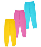KYDA KIDS 100% Girls Cotton Printed Track Pants (Pack of 3)