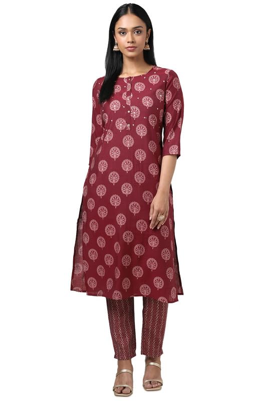 Soch Women Rayon Ethnic Motifs Kurta Set Faux Mirror