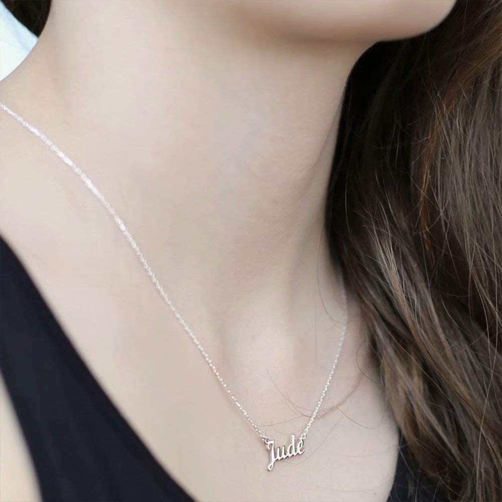 Hidepoo Stainless Steel Personalized Name Necklace - Adjustable Chain Jewelry for Women, Ideal Gift for Birthday, Wedding, Mothe