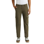 Pepe Jeans MenS Mid Rise Slim Fit Pants Olive Green