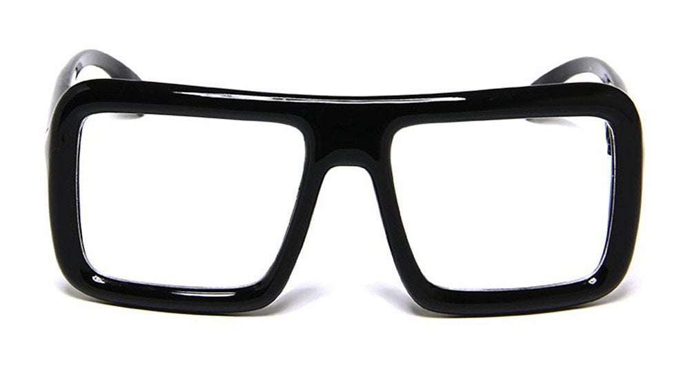 Black Thick Square Glasses Clear Lens Eyeglasses Frame Super Oversized Fashion