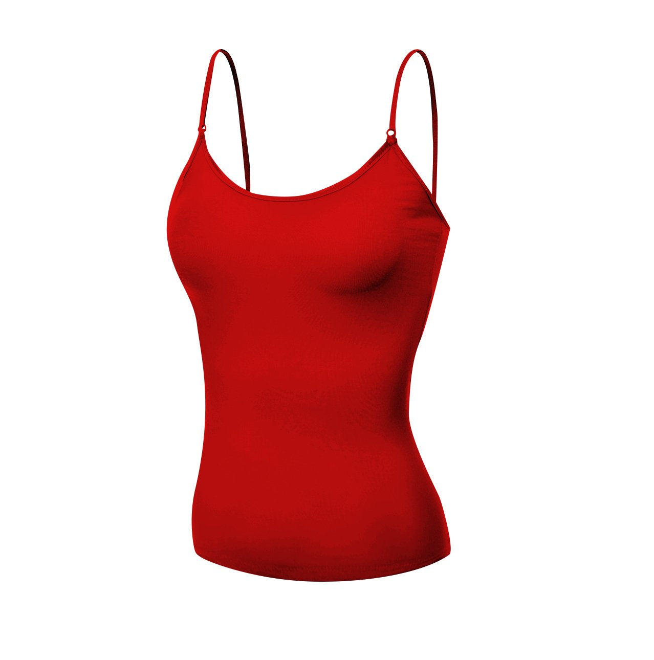 Emmalise Women's Camisole Built in Bra Wireless Fabric Support Short Cami (3Pk Red, Burgundy, H Gray, Small)