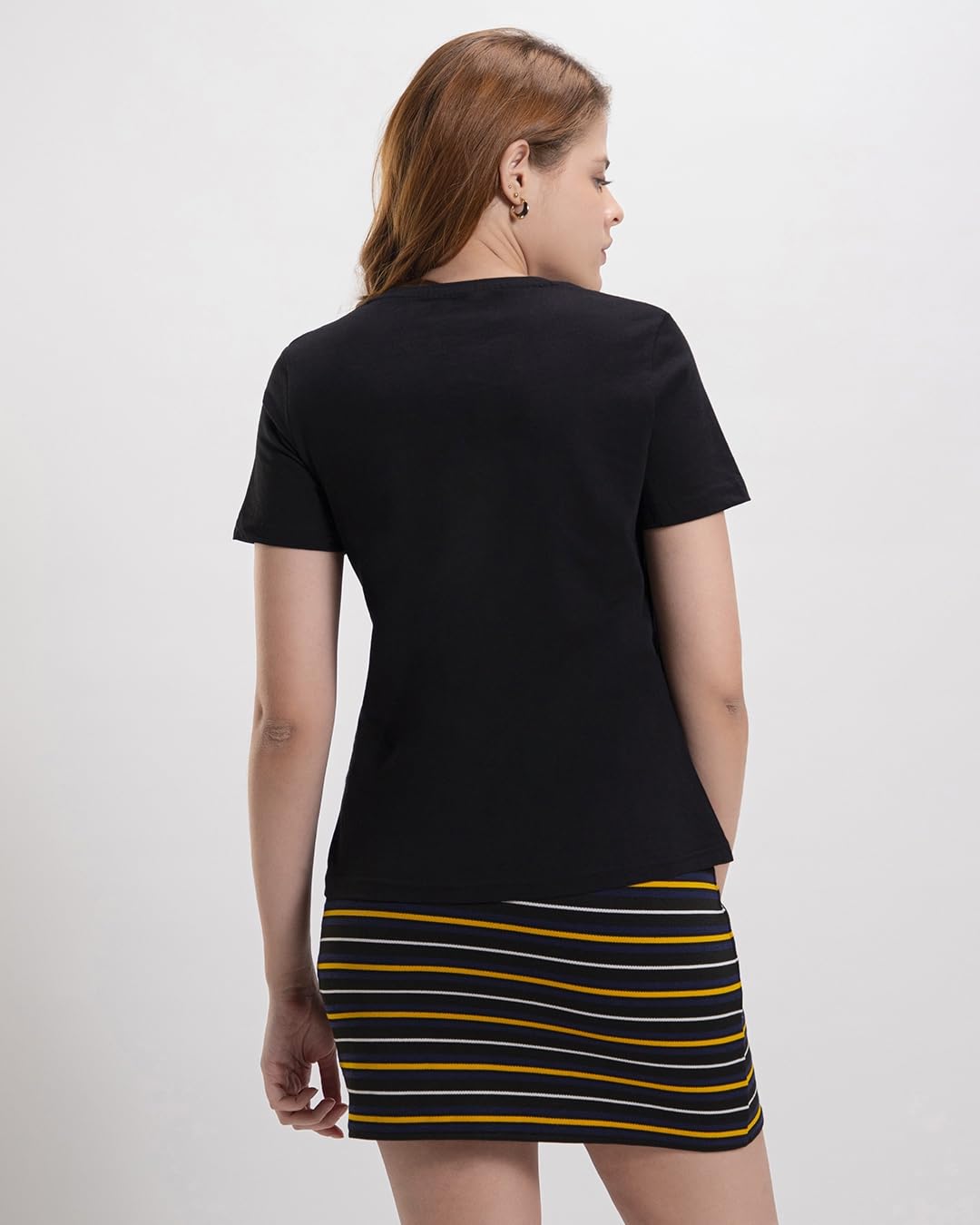 Bewakoof Womens Graphic Print Regular Fit Half Sleeve Round Neck Cotton T-Shirt