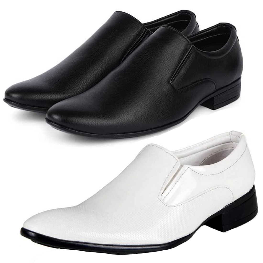 Latest Trendy Formal Shoes/Party Shoes/ 2 Shoes Combo with Free Belt for Men and Boys (BAZAAR8008_VTR401Blk) Multicolor 8