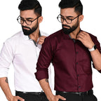 Tee Projekt Solid Shirt for Men | Formal Shirt | Long Sleeve Button-Down Shirt | Home Wear