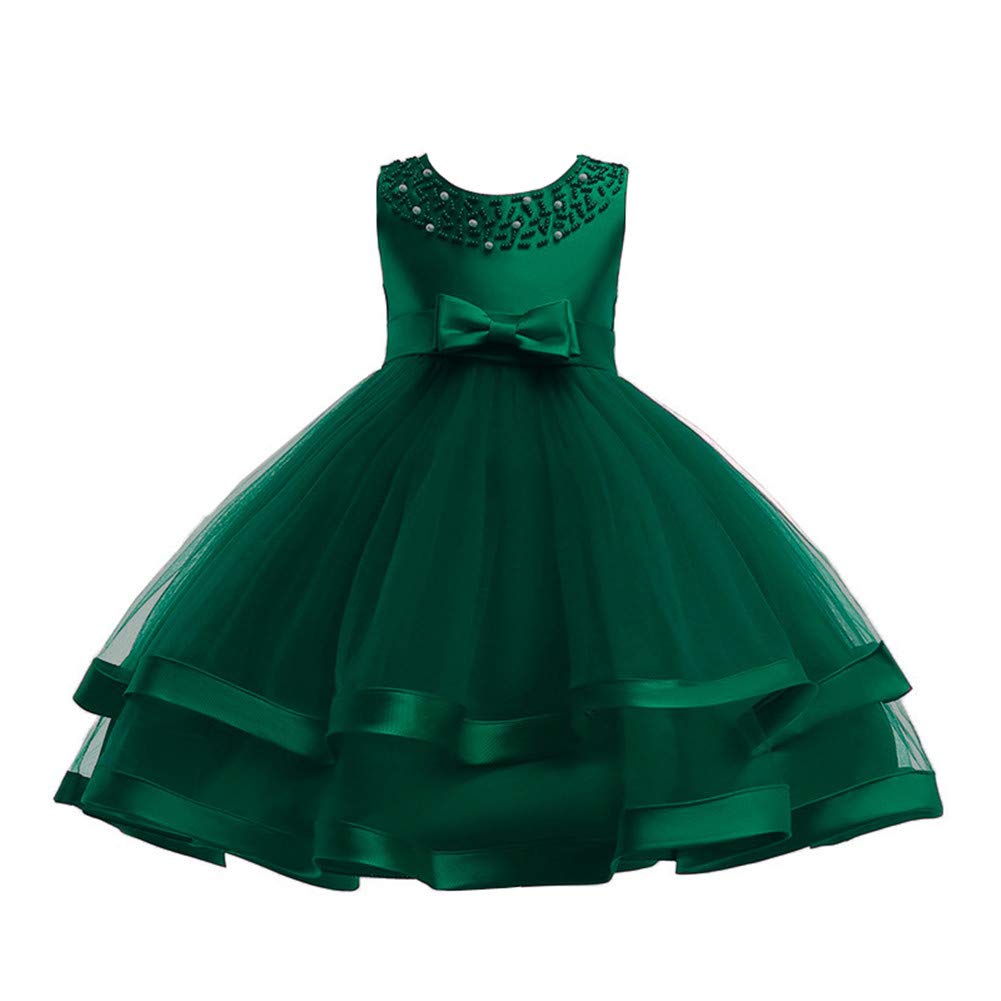 COMISARA Flower Girls Dresses Summer First Communion Easter Special Occasion A Line Dress Size 9T (Green, 150)