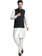 Jompers Mens Solid Nehru Jacket With Kurta & Churidar