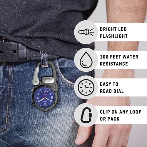 Dakota Mini Clip Microlight, Quality Pocket and Fob Watch, Premium Durability Outdoor Gifts for Men and Women, Use for Fishing H