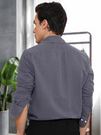 Tee Projekt Cotton Office wear Shirt|| Solid Shirt for Mens|| Casual Shirt for Men||Long Sleeve Spread Collar Shirt for Men Gre